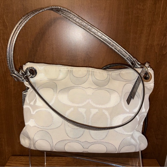 Coach Silver and Sateen Poppy Shoulder Bag - Picture 15 of 16